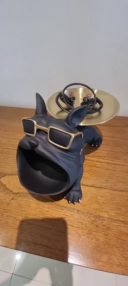 Home Decor Bulldog Figurine Dog Statue Storage Box Animal Ornament Resin Craft Art Sculpture Figurine Home Puppy Sculpture photo review