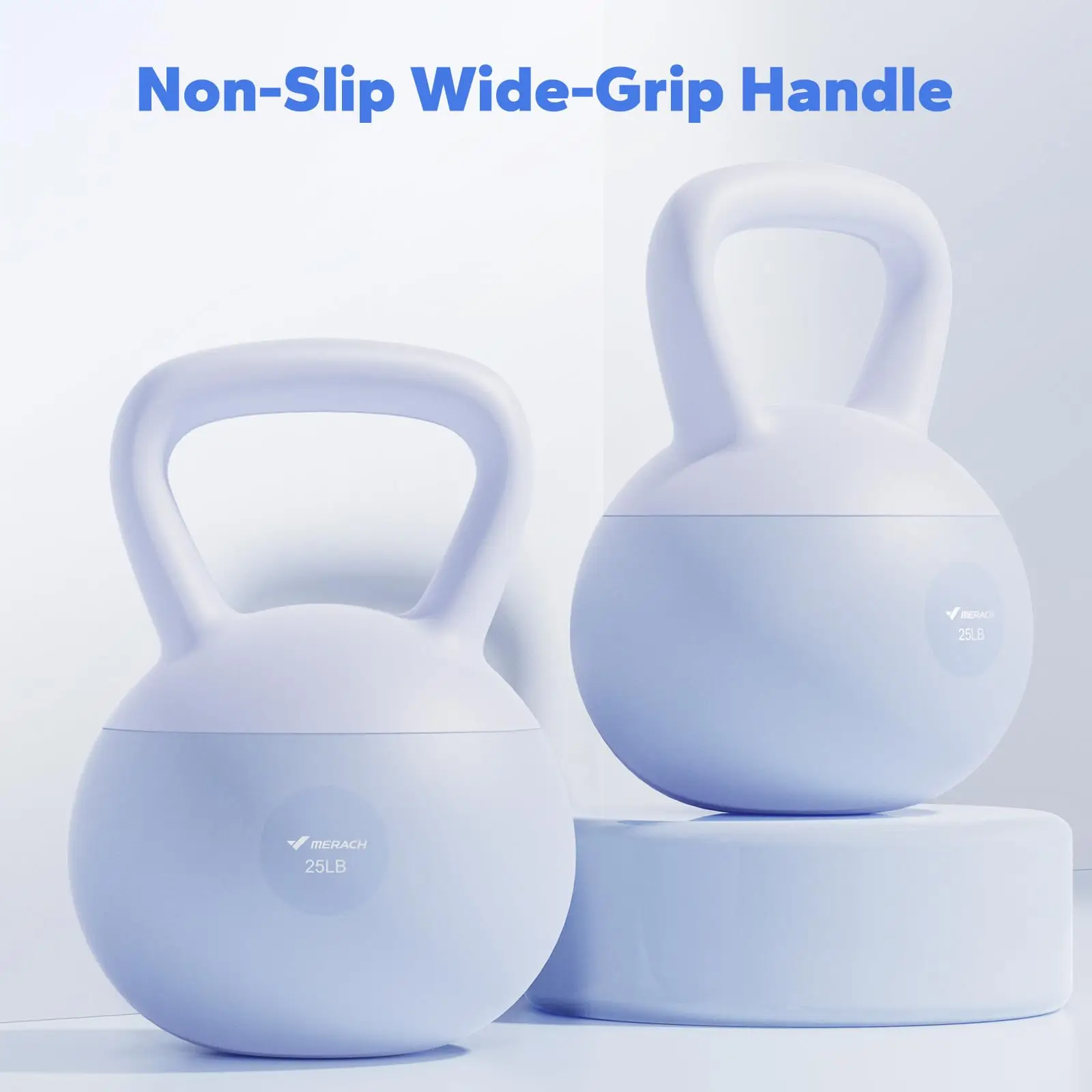MERACH Soft Kettlebell Non-Slip Wide-Grip Handle Cushioned Horizontal Base Filled with Fine Mineral Sand Premium Kettle Bell 5