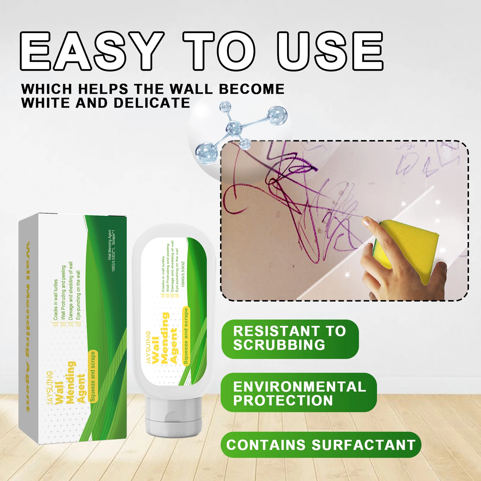 Wall Repair Paste for Scratches Graffiti Stains