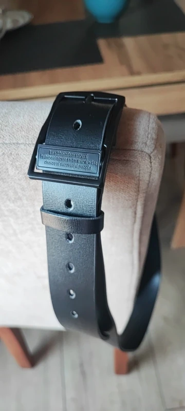 MIDNIGHT SOVEREIGN™ – Black Buckle Genuine Leather Belt photo review