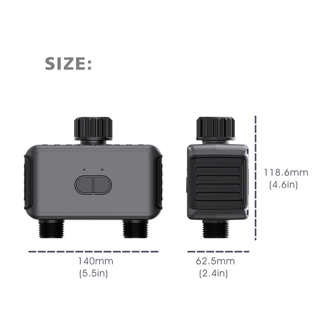 Tuya Slimme Tuinbewateringstimers 2 Uitlaat Sprinkler Druppelirrigatie Controller Waterklep Regen Vertraging Programmeerbare Controllers