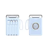 Mini Power Bank 20000mAh Cute Pet Cartoon LED Light Powerbank Built in 4 Cable Portable Charger External Battery Pack Power Bank 6