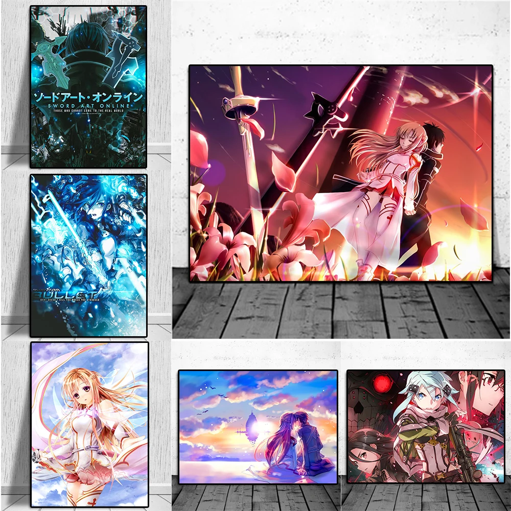 

Anime Poster Novel Sword Art Online Picture Prints Canvas Painting Living Room Decor Wall Artwork Modern Murals Without Frame