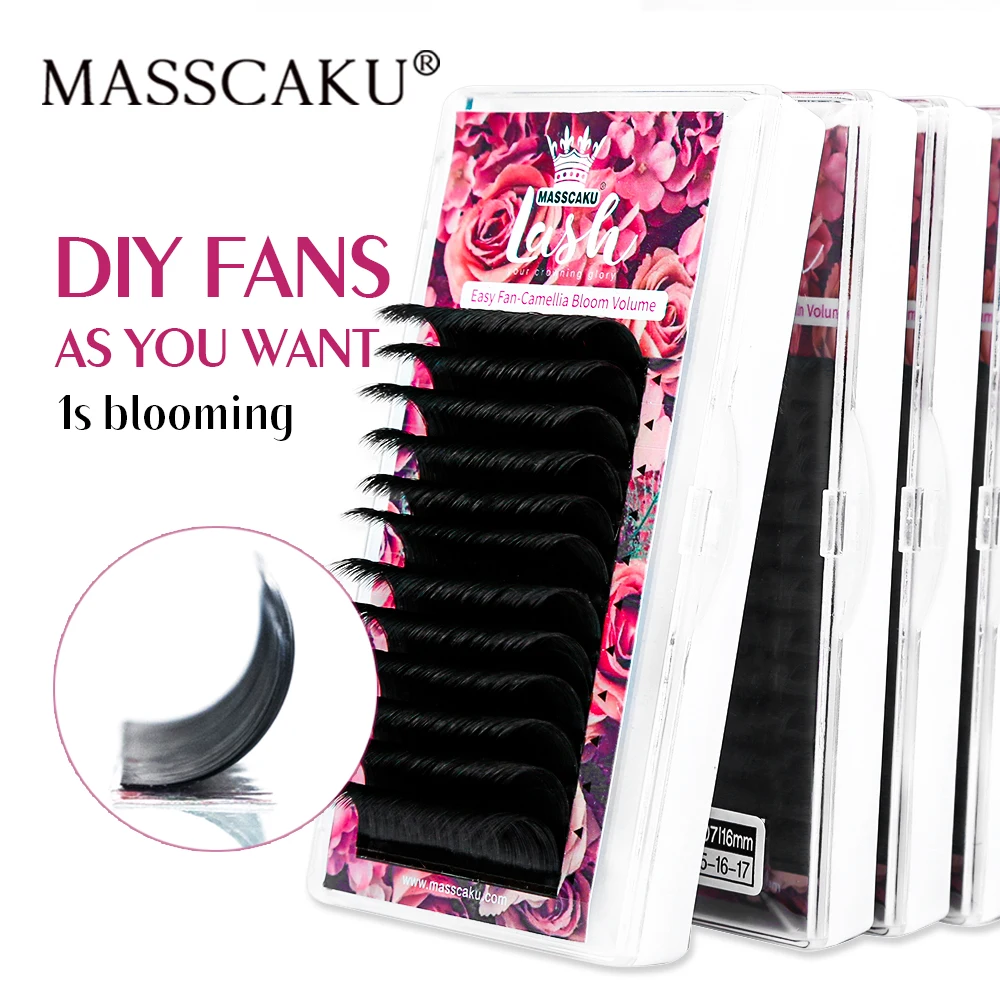 

MASSCAKU Blooming Auto Fan Eyelashes One Second Making Fans Lashes Soft and Very Light Individual High Quality Lash Extension