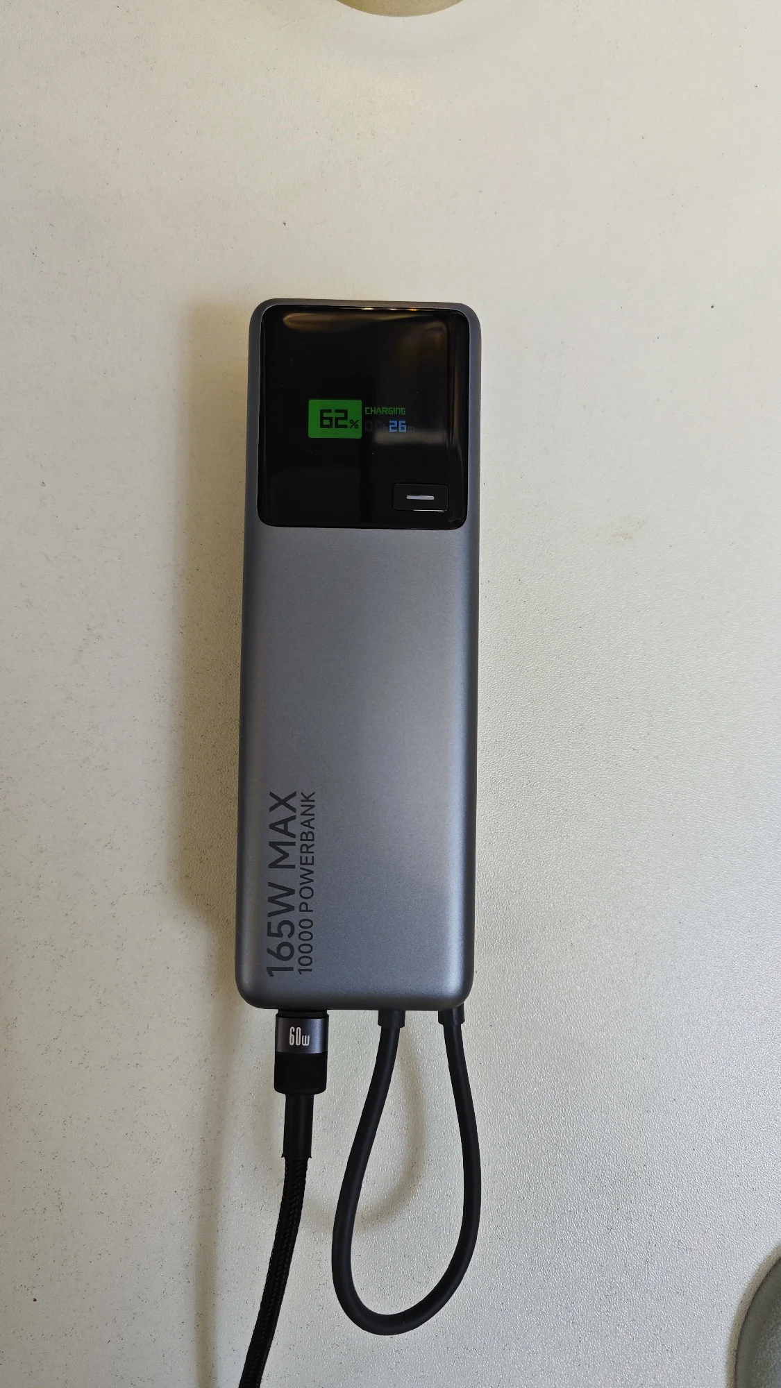 Xiaomi 165W Power Bank 10000 PB1165MI Integrated USB C Cable LED