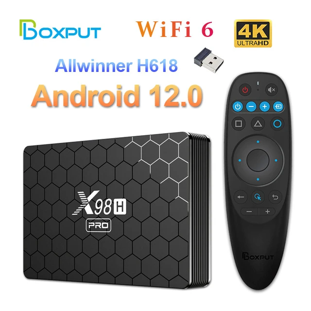 Boîtier Smart TV X98H PRO, Android 12, Allwinner H618, 4 Go, 32 Go