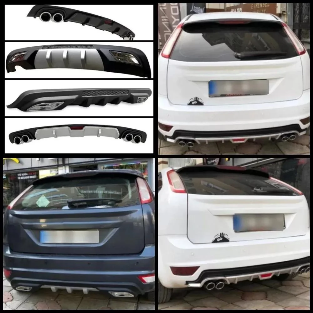 Car Rear Bumper Diffuser for Ford Focus MK2.5 Black ABS Plastic Car