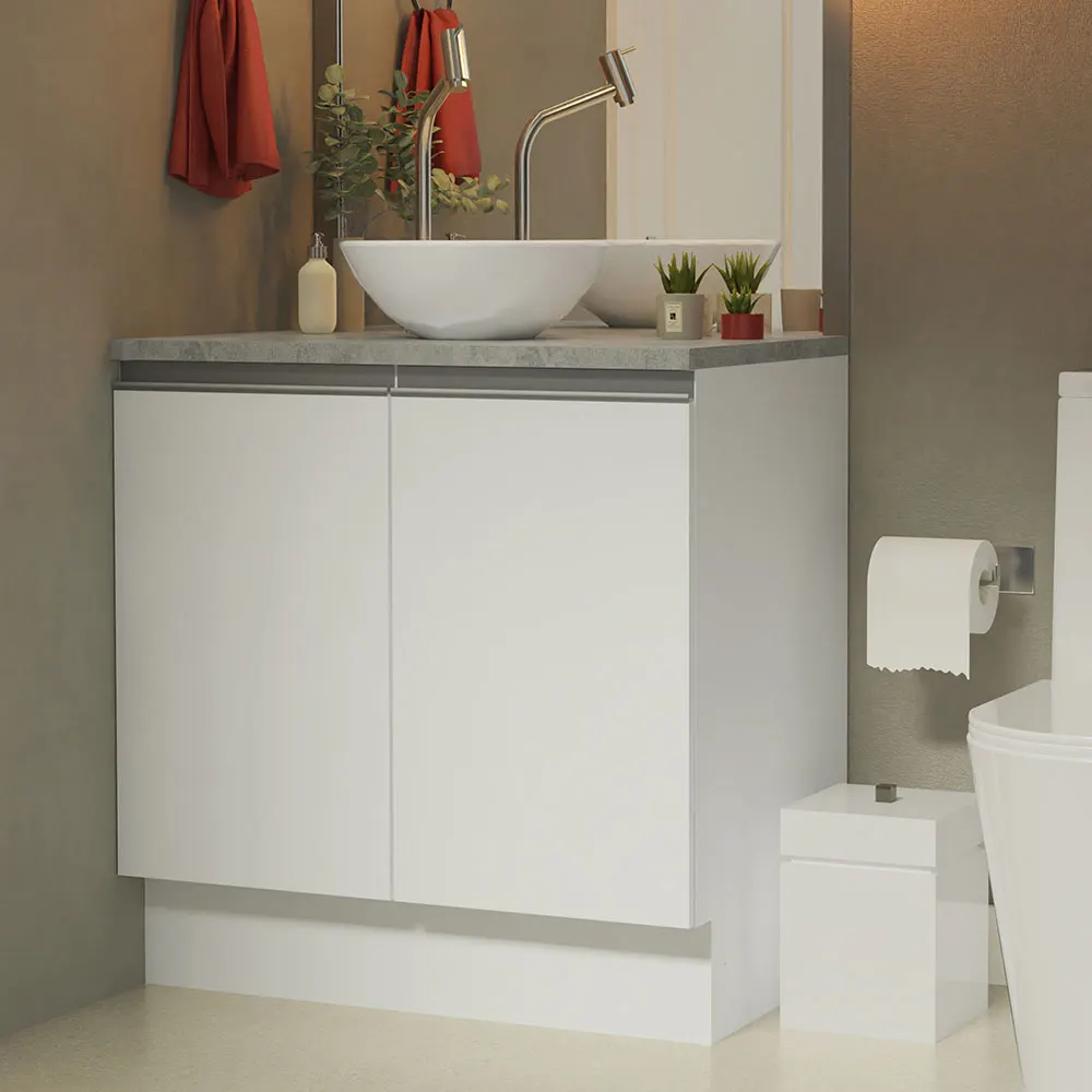 Madesa Armario Baño 80cm con 2 Puertas Color Blanco