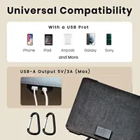 Panneau solaire monocristallin pliable 35W, chargeur solaire portable, sortie USB Type-C DC, panneau solaire compact et léger pour téléphone, tablette, batterie externe, camping, randonnée, extérieur, camping-car 5