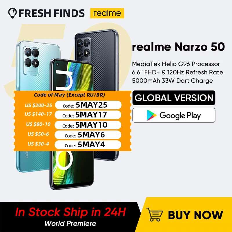Смартфон realme Narzo 50 Helio G96 120 Гц 5000 мАч камера МП |