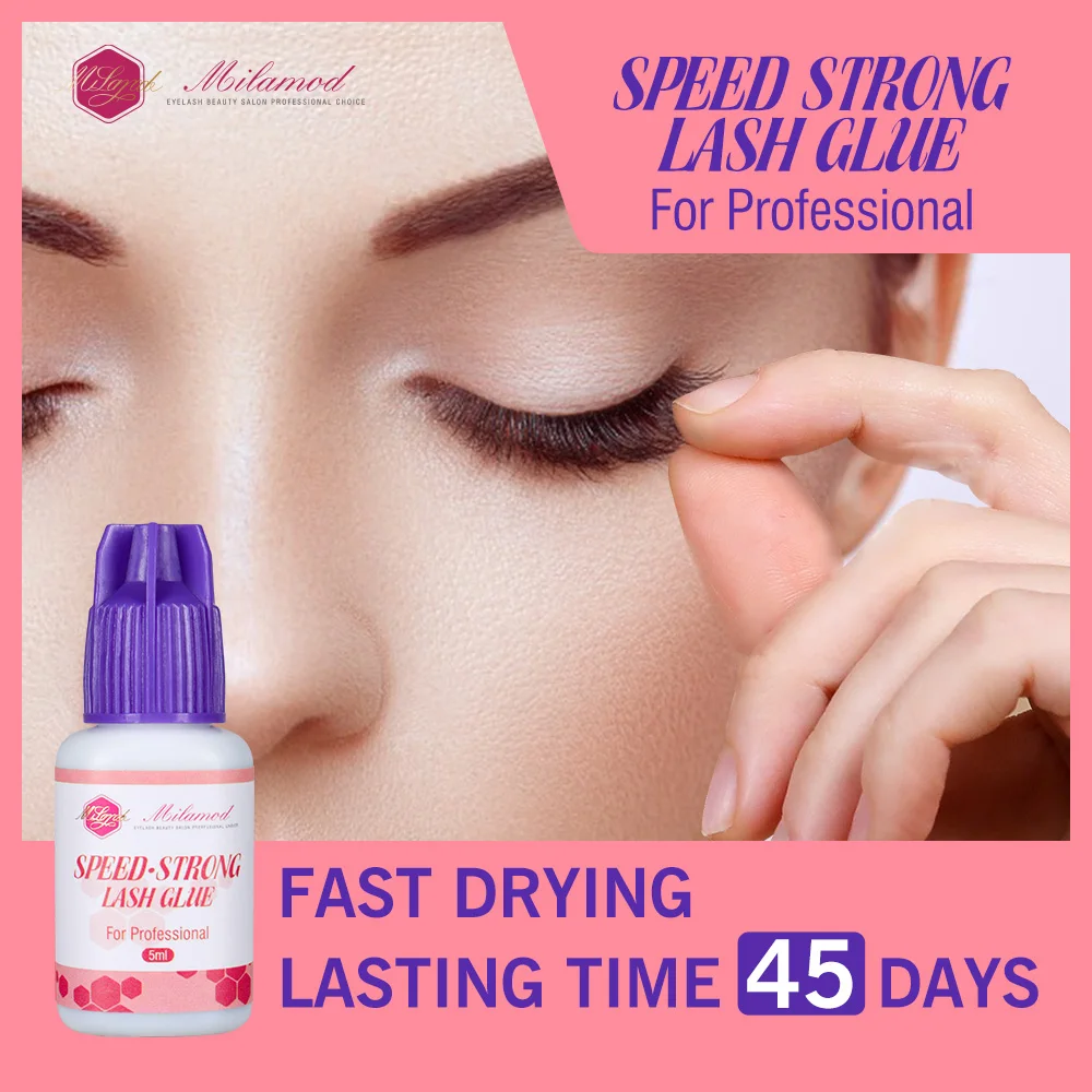 

MILAMOD Fast Drying Eyelash Extension Glue Long Lasting Professional Lash Adhesive Supplies Wholesale Makeup Tools