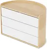 White/natural storage box. Simple and functional design, ideal for organizing small items. Stylish addition to any room decor. 1