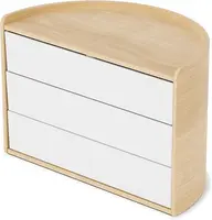 White/natural storage box. Simple and functional design, ideal for organizing small items. Stylish addition to any room decor. 1