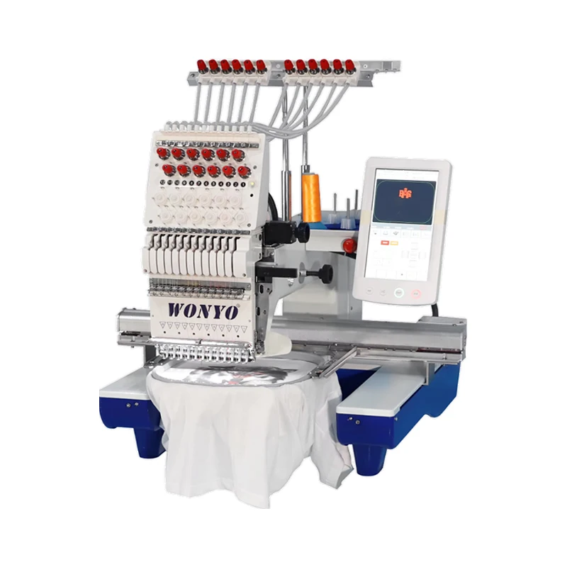 Single Head embroidery machine 3D Automatic Computer Cap T-shirt Flat 3D 12 Needle High Quality Embroidery Machine