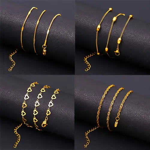 4Pcs High-Quality 18K Gold-Plated Adjustable Fashionable Stainless Steel Necklace Set – Stylish, Lightweight, Suitable for Street Wear, Travel, Outdoor Activities, and Parties, Is the Perfect Jewelry Gift for Holidays and Graduation Season, Versatile Women's Fashion Necklace - Image 5