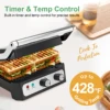 Electric Panini Press Sandwich Maker, 1500W Indoor Grill with Non-Stick Coated Plates, Temperature Control & Removable Drip Tray 4