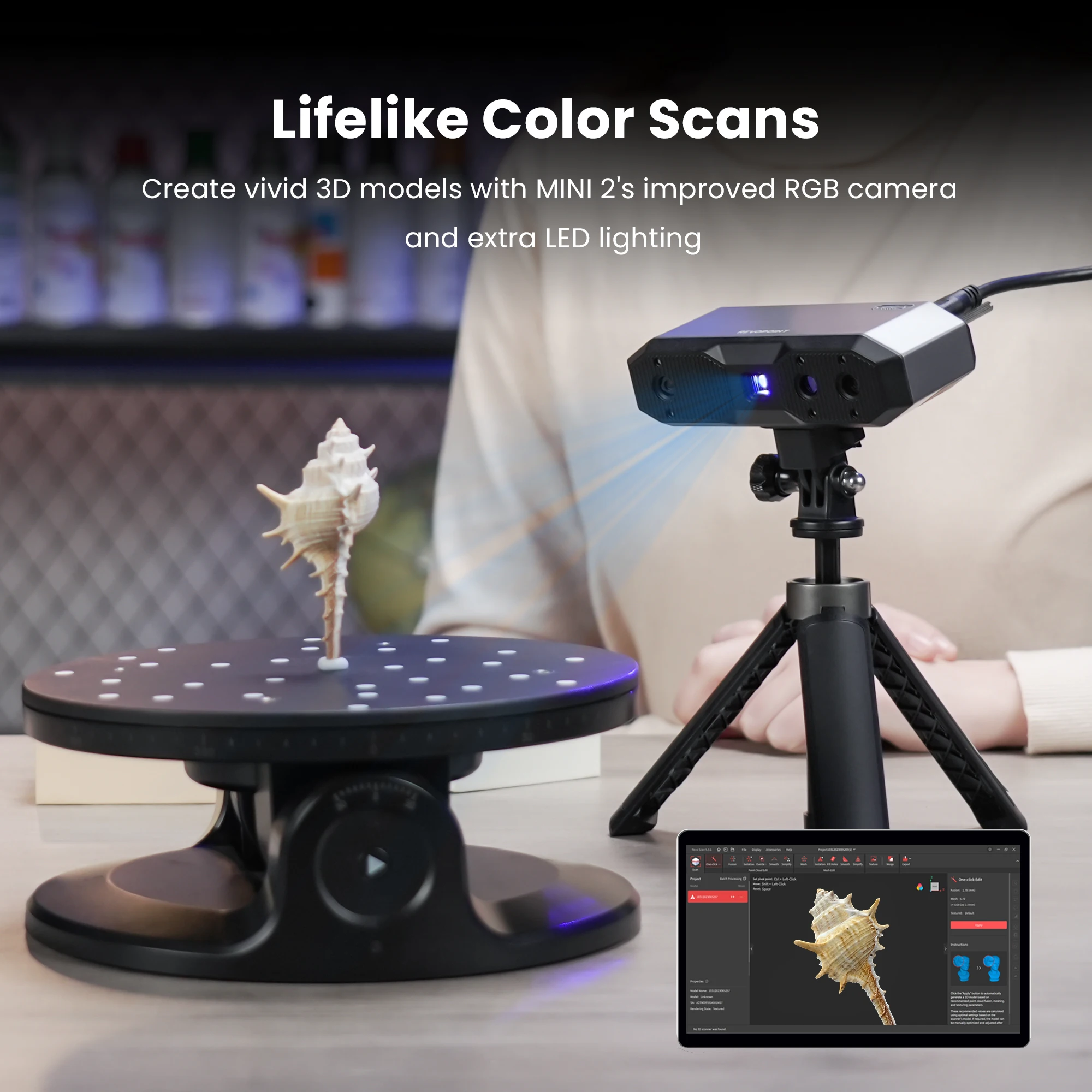 Revopoint MINI 2 advanced 3D Scanner Up to 0.02mm Precision  