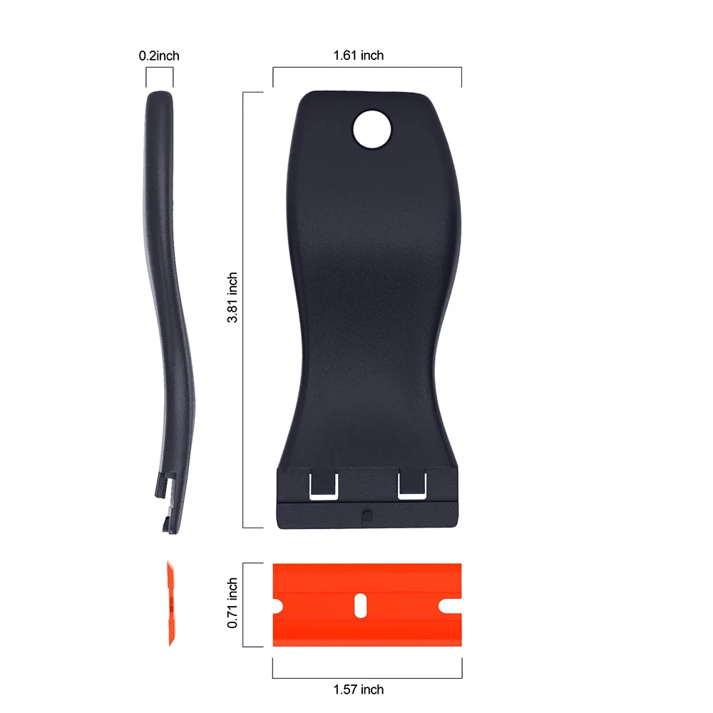 TOFAR 자동차 창문용 플라스틱 면도날 스크레이퍼, 틴트 청소 도구, 비닐 랩 필름, 유리 세라믹 오븐 라벨 스티커 리무버, 52 개
