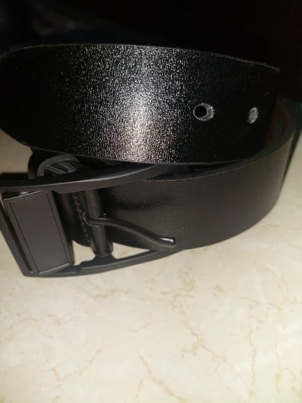 MIDNIGHT SOVEREIGN™ – Black Buckle Genuine Leather Belt photo review