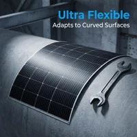 Panneau solaire monocristallin flexible 100W PET, chargeur solaire portable pour camping-car, camping, yacht, alimentation de batterie extérieure 6