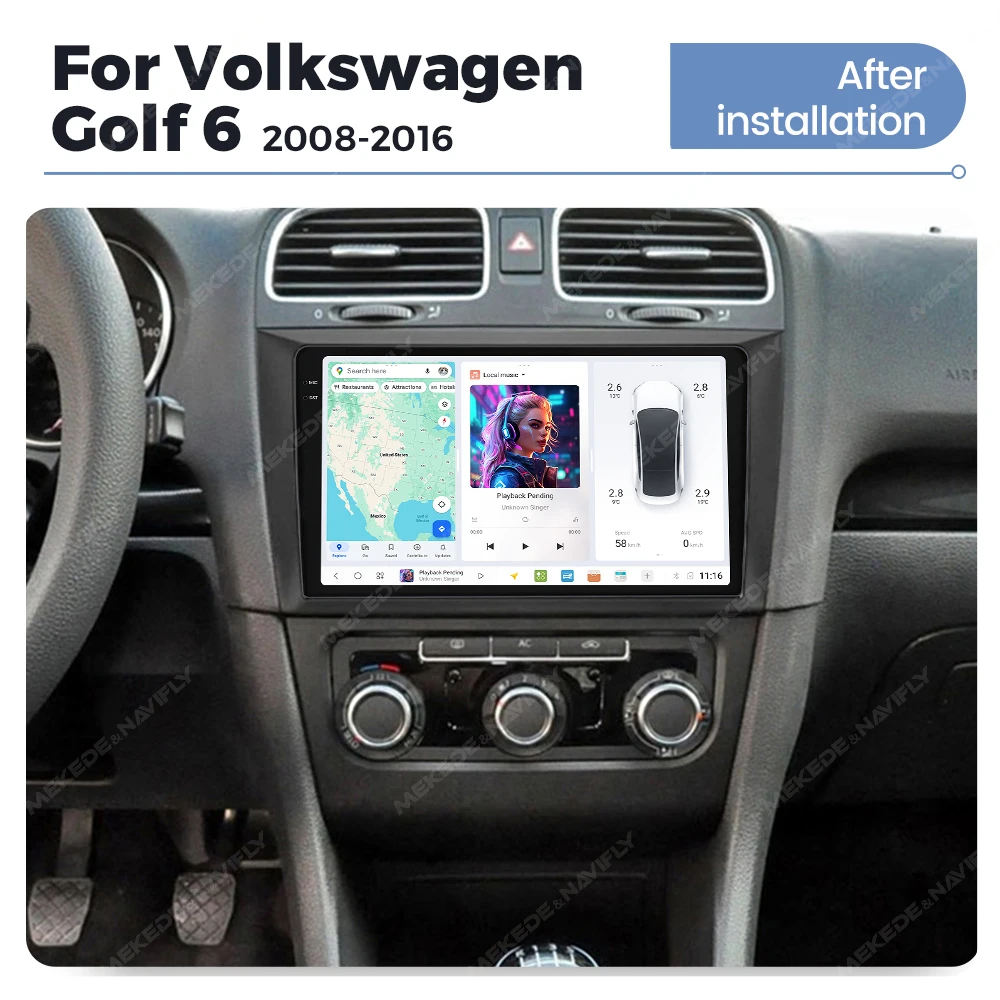 DUDUAUTO Intelligente System Auto Radio Für VW Volkswagen Golf 6 2008-2016 Drahtlose Carplay Auto RDS DSP GPS Auto multimedia-Player – Detail 4