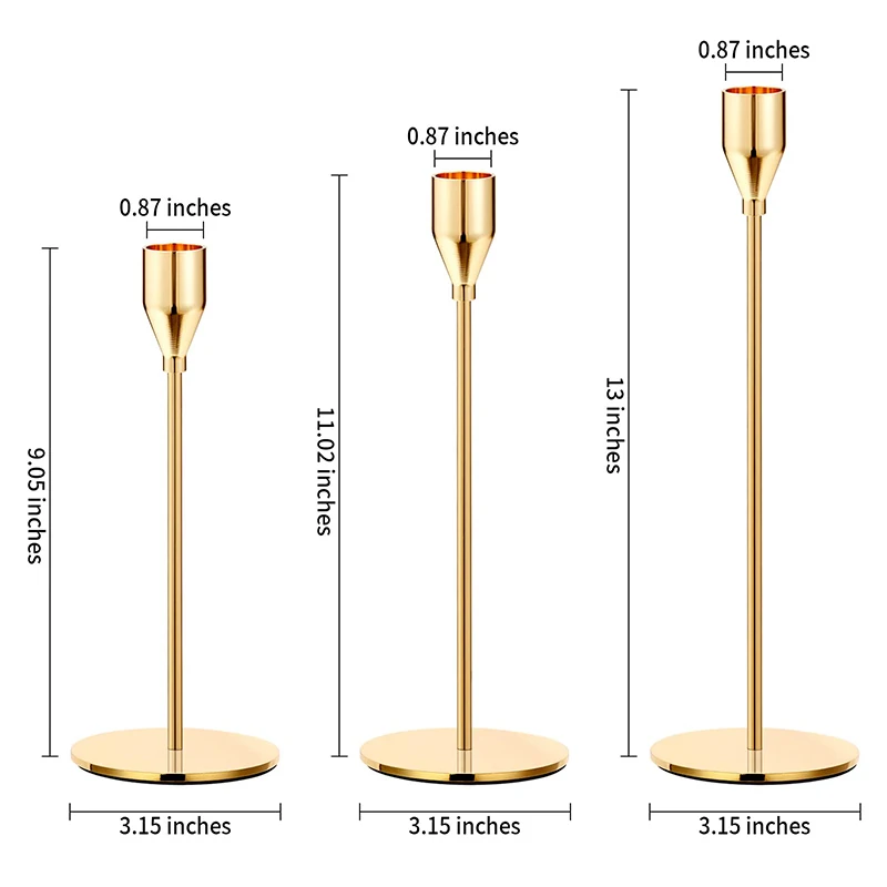 Metal Candle Holders European style Candlestick Fashion Wedding Table Candle Stand Exquisite Candlestick Christmas Table 3Pcs/Set candle holders