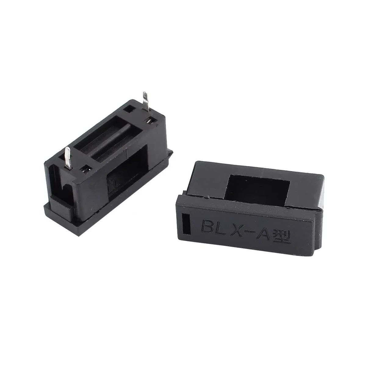 BLX-A 5x20mm Black Plastic Glass Ceramic Fuse Holder PCB Mount Insurance Socket With Cover 10PCS