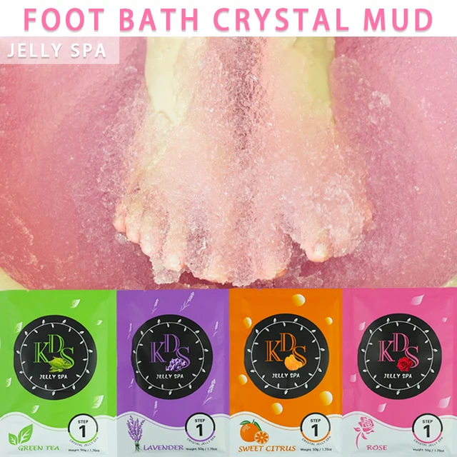 Rose Lavender คริสตัลโคลนเท้าเกลือเท้า Foot Therapy Foot Care Home Jelly Spa ขัดผิว 100g 1