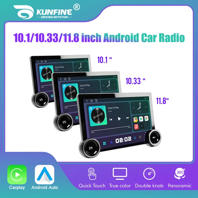 10.1/10.33/11.8 inch Screen Diamond 2K Android Car Radio 2Din Multimedia Player Double Knob Carplay Android Auto GPS Car Audio