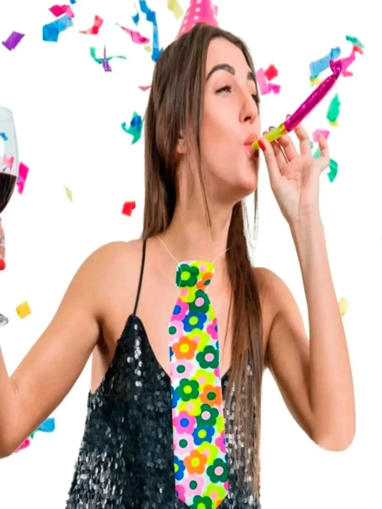 50 Corbatas Figura Neon Fiesta Fluorescente Brilla Luz Negra Party Batucada Divetido Disfraz