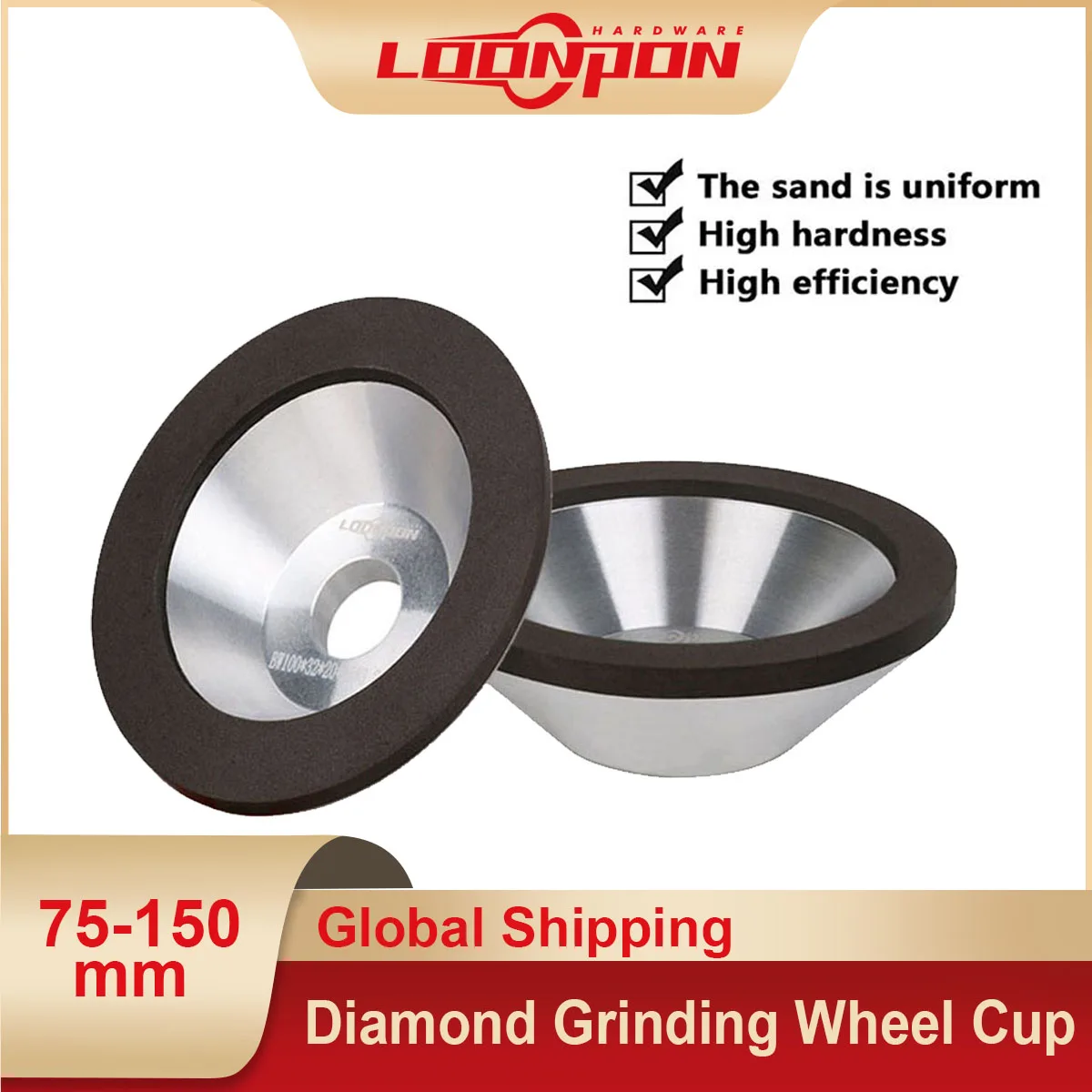 75mm Diamond Grinding Wheel Cup 180 Grit Tool Cutter Grinder For Carbide Metal 