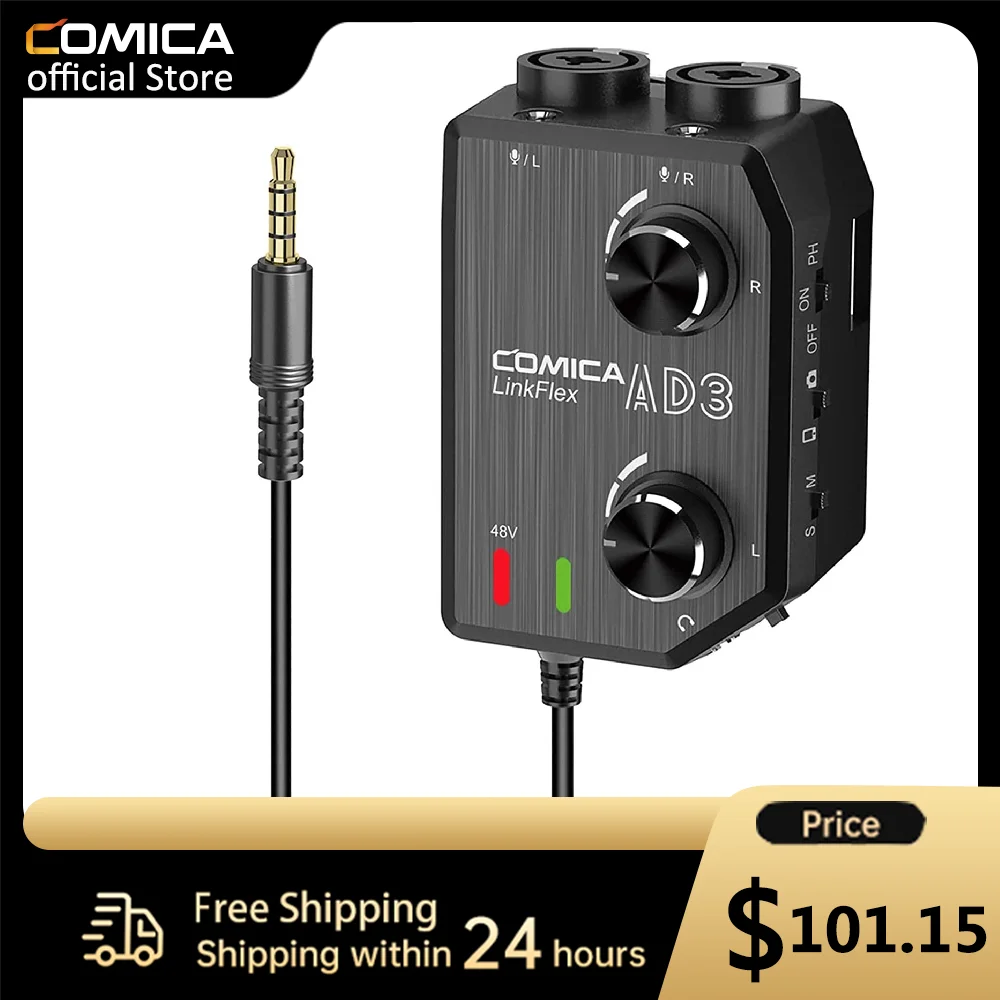 COMICA LINKFLEX.AD3 2Channel Microphone Audio Mixer Preamp with