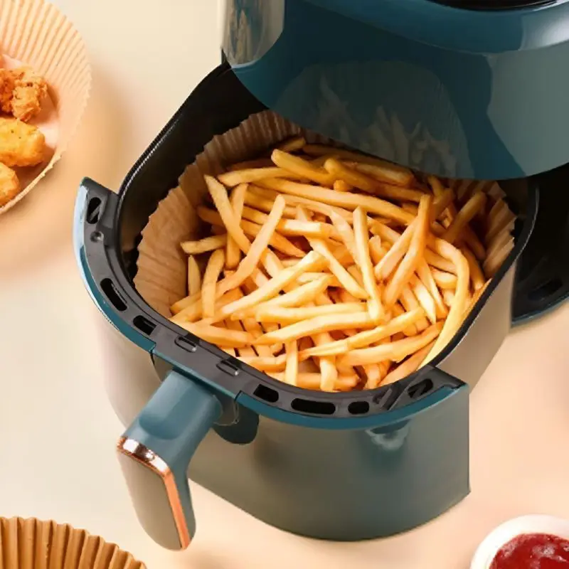 Forma Airfryer Descartavel Antiaderente de Papel Cozinha Redondo Fritadeira  Cozimento Protetor Tapet