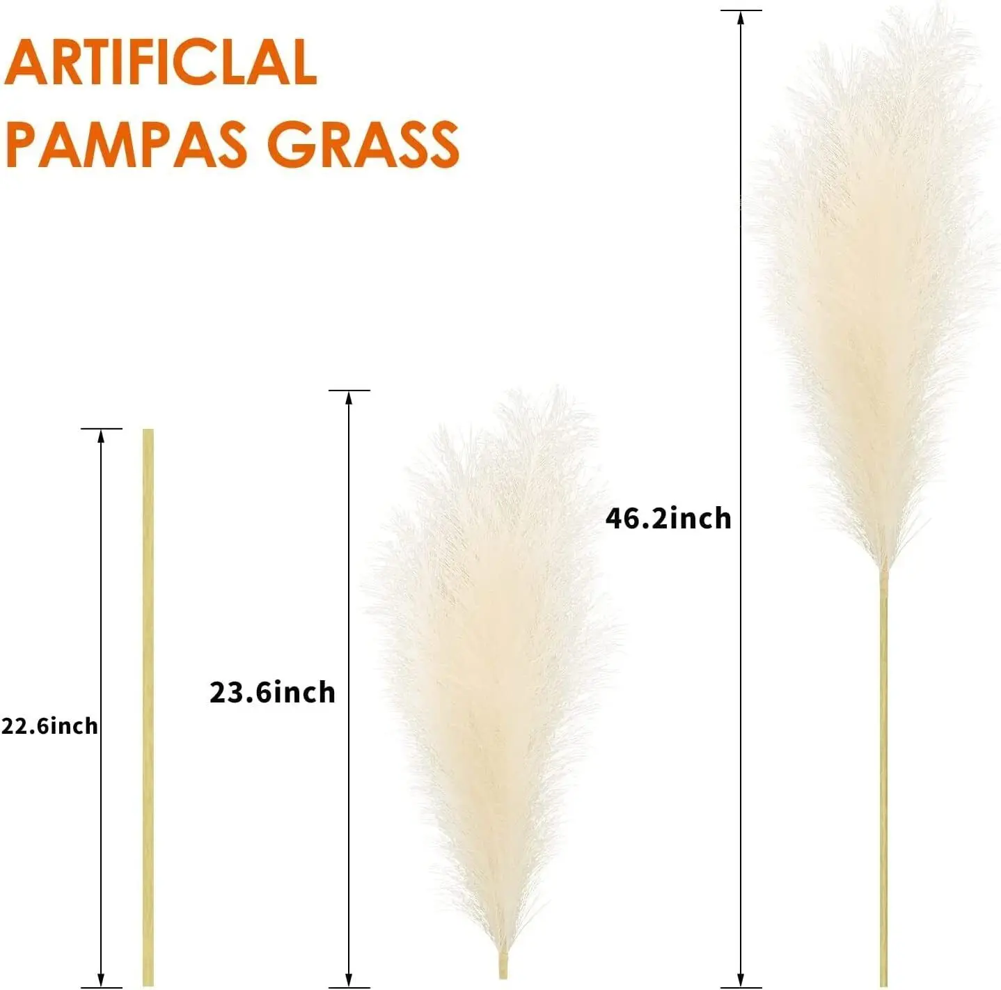 4 PCS Faux Pampas Grass Large 46/3.8FT Tall Artificial Pompous Grass for  Floor US