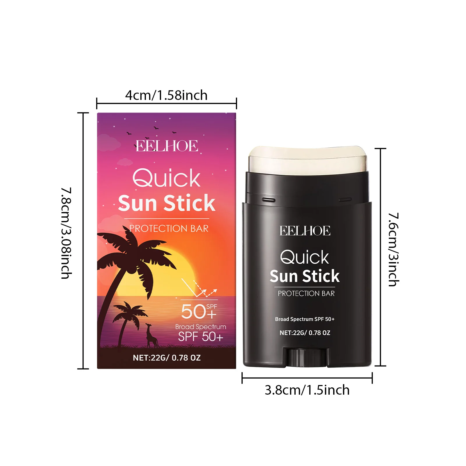 EELHOE Centella Sunscreen Cream Stick Summer Outdoor Beach Prevent UV Reduce Redness Moisturizing Sweatproof Sunscreen Stick