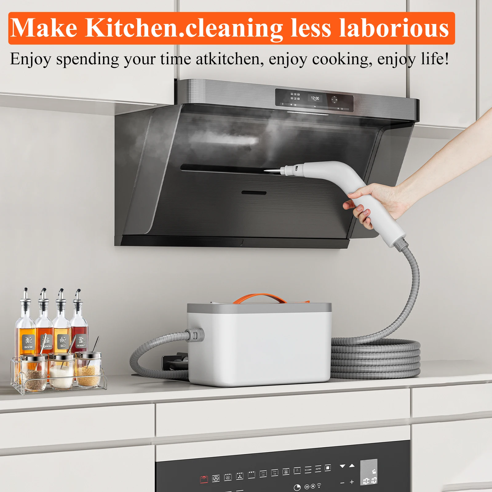 1500W Handheld Steam Cleaner, Multiuse Powerful Steamer for Cleaning for Tough Stains and Grime on Upholstery 6