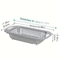 Kitchen Storage Rack Soap Sponge Rack Adjustable Vegetable Drain Basket Sink Rack Retractable Multifunctional Kitchen Tools 5