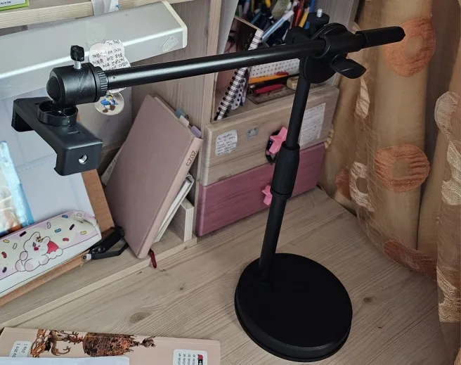 Overhead Tripod with Ring Light Table Tabletop Shooting Stand Tripods with Mobile Phone Holder Boom Arm for Nail Art Photography photo review