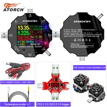  DC5.5 USB 3.0 Type-C 18 in 1 USB tester DC digital voltmeter power bank charger voltage current ammeter detector QC/PD3.0 meter 