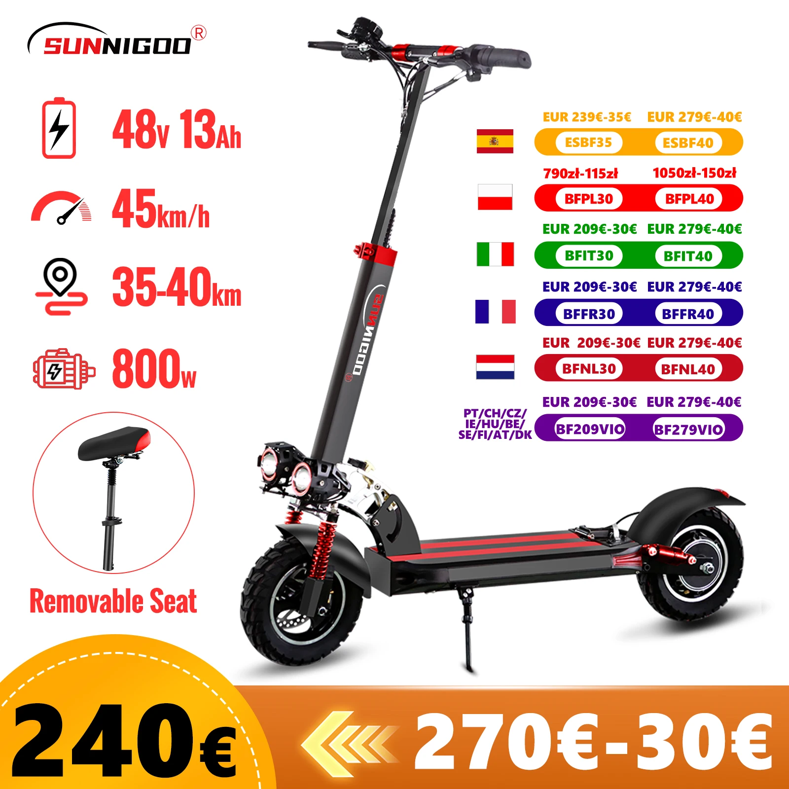 Trottinette électrique, trottinette électrique adultes avec siège