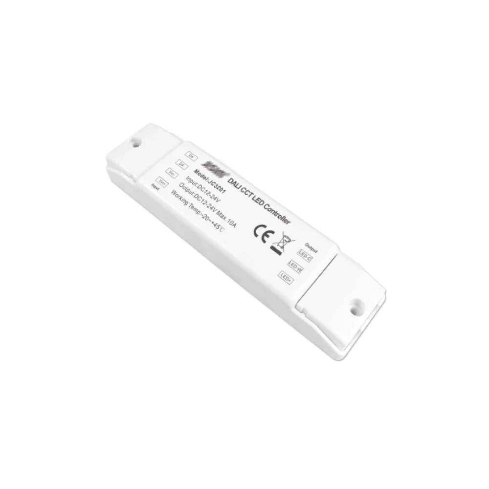 Slim 12-24V DC Dual White(2700K 6000K)  DALI 0-10V 1-10V Controller Support CCT Color LED Strip Bulb 240W Max. huidu hd u62 u disk communication port single color dual color led message sign controller support p4 75 p7 62 p10 led module