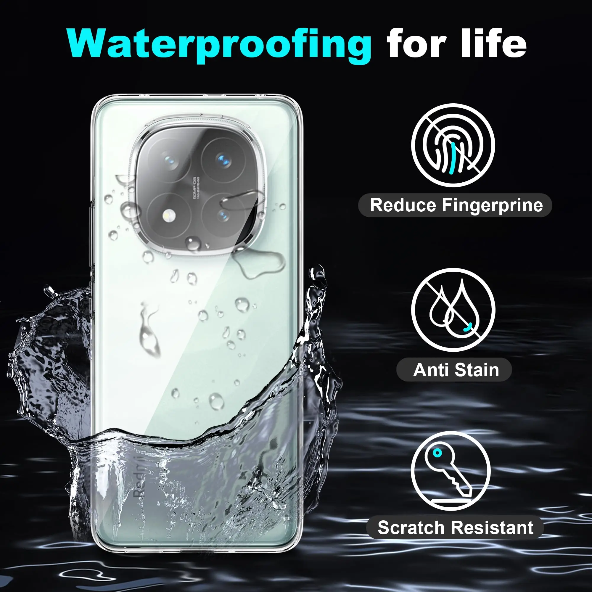 Cover Compatibile con Xiaomi Redmi Note 15 Pro 5G, Custodia Trasparente Silicone Anello Ruotabile Cavalletto Quattro Angoli Anti-Caduta Crystal Clear Case - Anello Argento