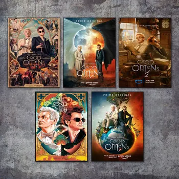 Classic TV Series Good Omens Wall Poster Canvas Painting HD Printed Wall Art Pictures Home Bar Cafe Interior Home Decor Gift 1