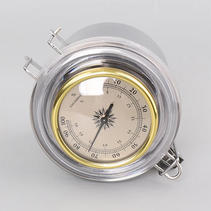 Cigar Humidor Humidifier Sheet Hygrometer Display Stainless Steel Tank Lock Design Cigar Tobacco
