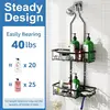 Upgraded Extended - Length Hanging Shower Organizer. Features Hooks, Rustproof Shampoo & Soap Holder. Large - Capacity Bathroom 5