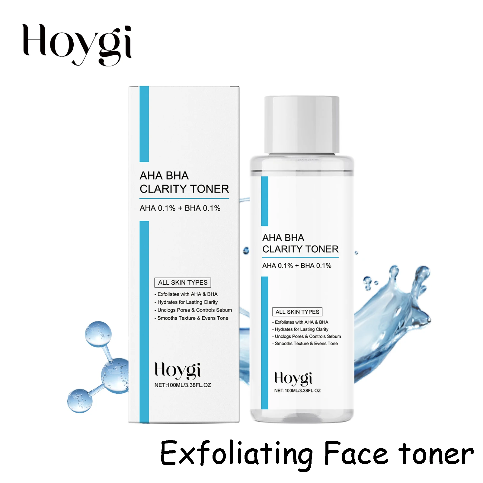 Hoygi Exfoliating Face Toner Lasting Moisturizing Deep Nourishing Reduce Dryness Unclog Pore Oil Control Daily Facial Toner