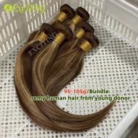 Tissage Brésilien Lisse 14A 100% Cheveux Humains 18 20 22 Pouces P4/27 Ombre Blond Miel 1 3 4 Mèches Livraison 3 Jours France pour femmes noires 4