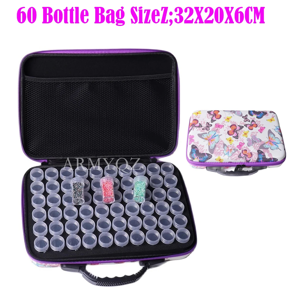 60/80/120 Bottles Diamond Painting Storage Box 5D Bead Embroidery Carry Case  Tools Rhinestone Container Accessories peacock Bag - AliExpress