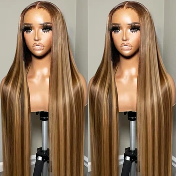 Wear Go Glueless 4/27 Highlight Straight Pre Cut 4x6 Glueless Wig Human Hair Pre plucked Brazilian Remy Hair Wigs Ready To Wear 1