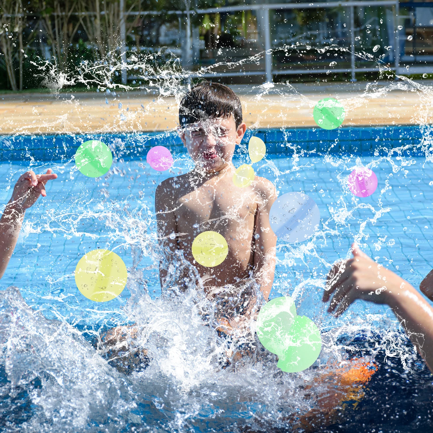 Water Balloons Reusable, Self Sealing & Quick Fill Water Balls Toys, Supplies for Family Outdoor Summer Games - Medium size 6cm 6